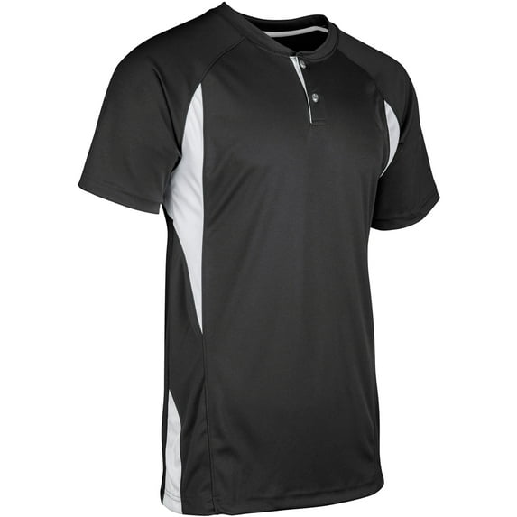 Champro Wild Card 2-Button Baseball Jersey Black White Highlights