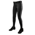 thumbnail image 1 of Champro Women/Girl's Tournament Low Rise Piped Pants: BP11P Black/White / Youth Small, 1 of 8