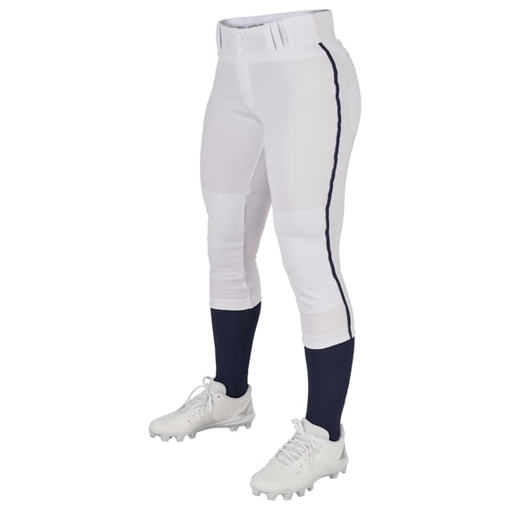 TOURNAMENT w/Pipe Softball Pant - WHITE,NAVY - L