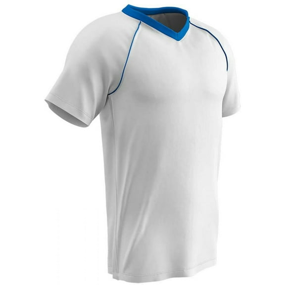 Champro Youth Bunt Lightweight Mesh Baseball Jersey White | White | Royal XS