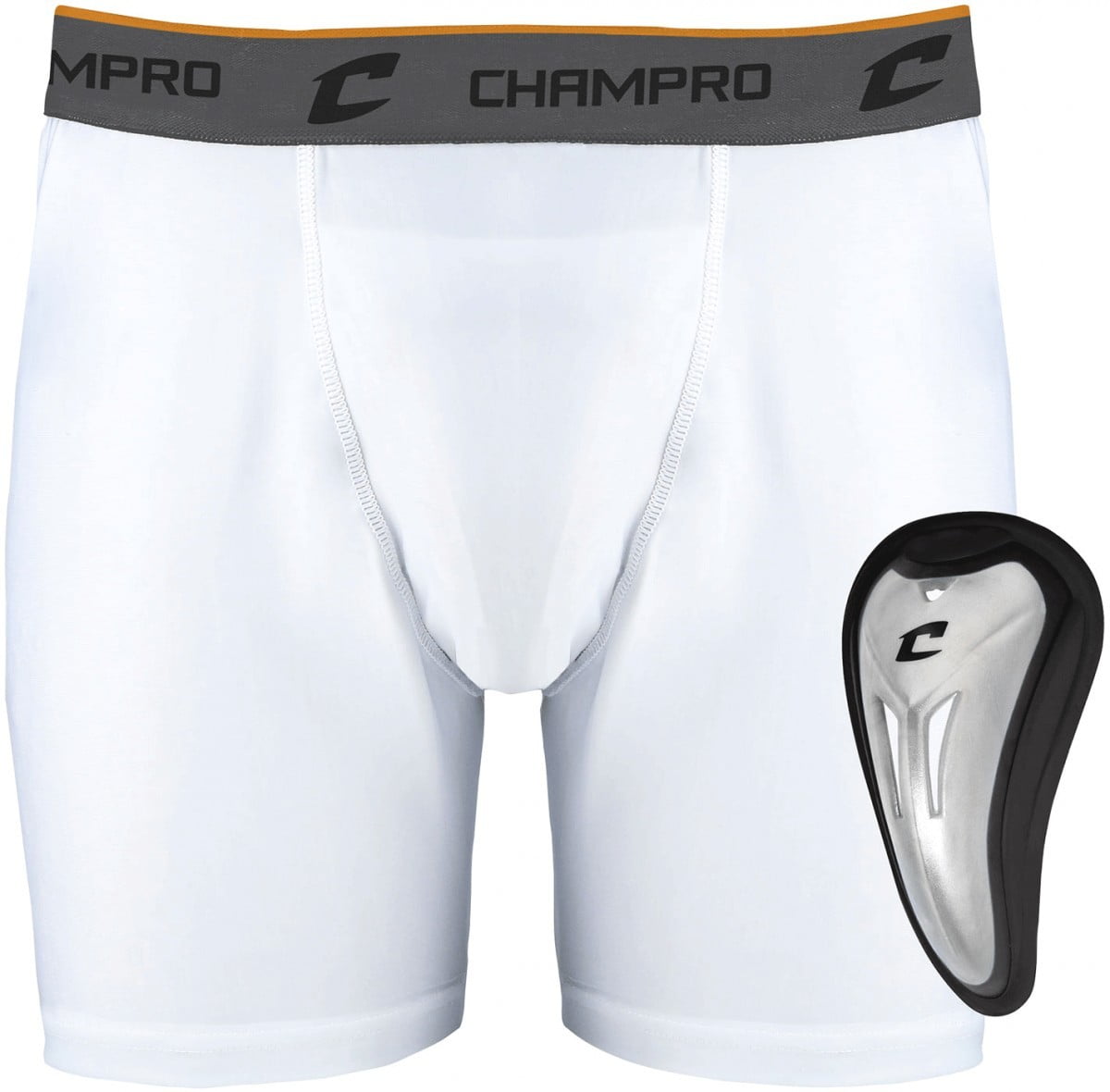 Champro Youth Compression Baseball Boxer Short W/Cup White Xs