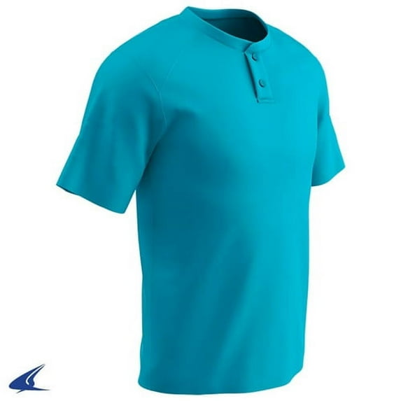 Champro Youth Dri-Gear Turn Two 2-Button Baseball Jersey Light Blue L
