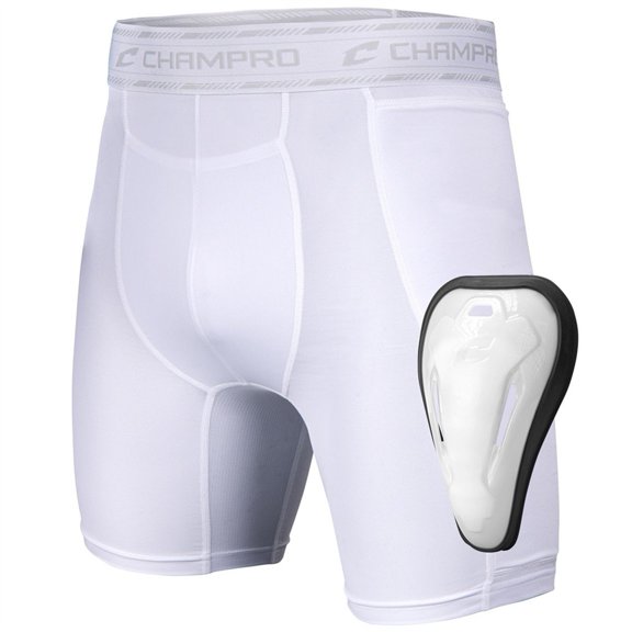 Champro Youth Take-Out Sliding Shorts w/Cup White M