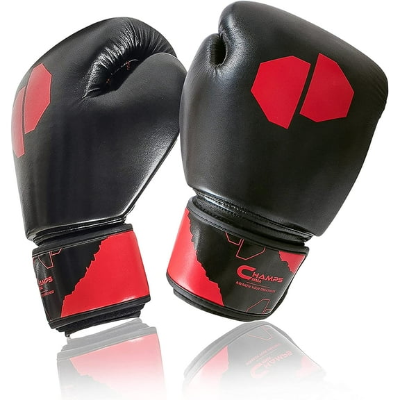 Champs Boxing Gloves for Men and Women – Breathable Martial Arts Gloves with Superior Wrist Support & Shock Absorption – Padded Kickboxing, Boxing, & Muay Thai Gloves for Athletes by Champs MMA