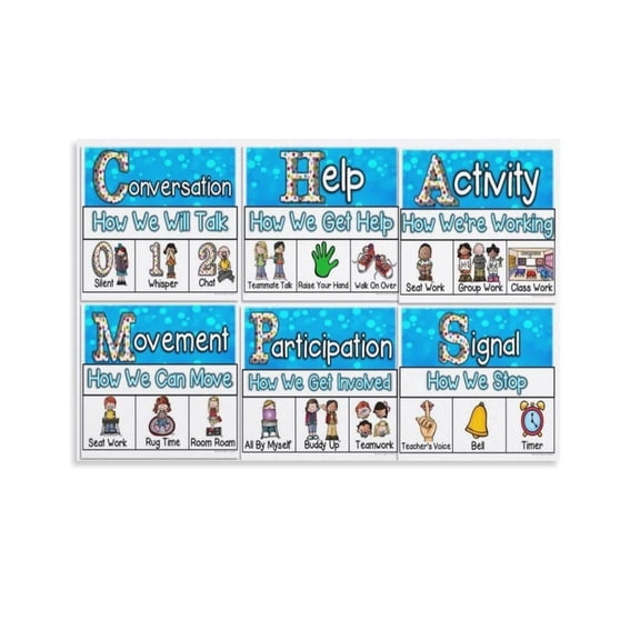Champs Classroom Management Posters CHAMPS Behavior Management (2) Canvas Painting Wall Art