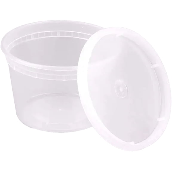 Champs Clear Heavy Duty Deli Container and Lid Combo Microwavable 250 Sets 16 oz