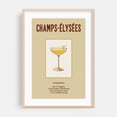 thumbnail image 1 of Champs Elysées - Illustration Cocktail Vintage Poster Typography Kitchen Decor Bar Retro Oak Framed Wall Art Print 20 x 30 inches, 1 of 59