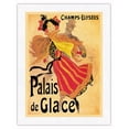 thumbnail image 1 of Champs Elysees Ice Palace (Palais De Glace) Skating Rink - Vintage French Advertising Poster by Jules Cheret c.1896 - Japanese Unryu Rice Paper Art Print (Unframed) 17 x 22 in, 1 of 4