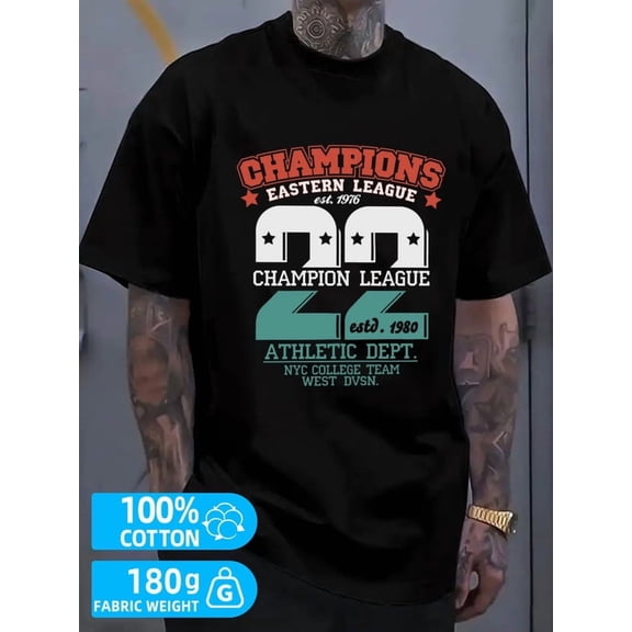 Champs League Tee men black 180G 100% Cotton Soft and comfortable Basic Unisex Shirt Graphic tshirts Unique Design Unisex Shirt Crewneck tshirts Casual Unisex Shirt Graphic tshirts