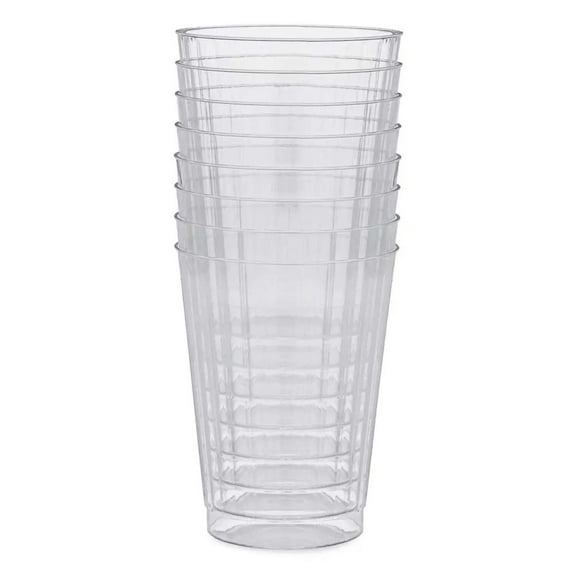 Champs Tumbler Fluted Hard Plastic Clear 8ct 12 oz