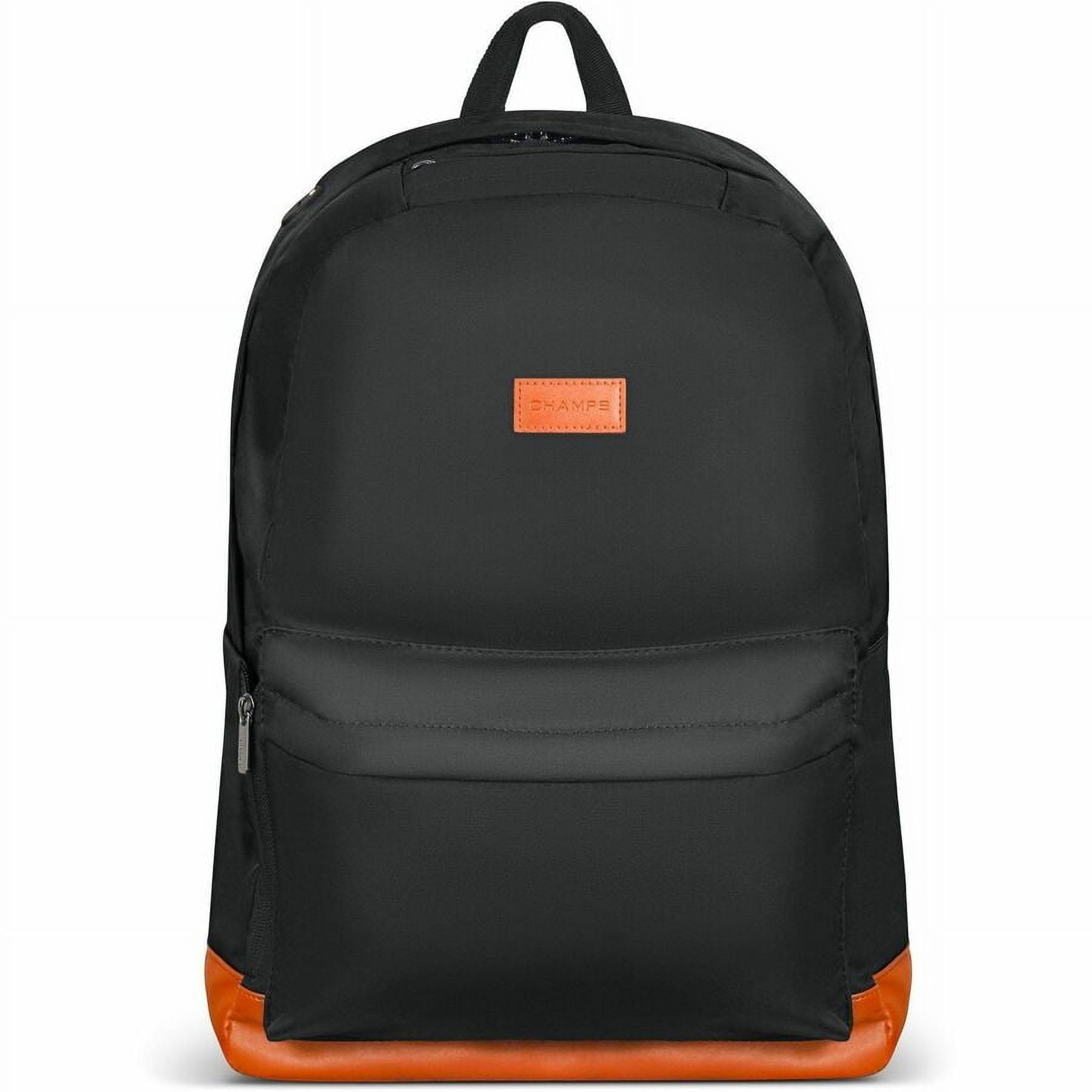 Champs Vintage Carrying Case (Backpack) for 11" to 15.6" Water Bottle, Notebook, Tablet, Glasses, Earphone, Travel, Black