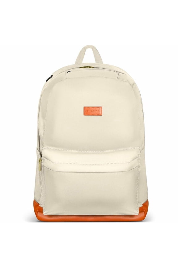 Vintage Carrying Case (Backpack) for 11" to 15.6" Water Bottle, Notebook, Tablet, Glasses, Earphone, Travel, Ivory