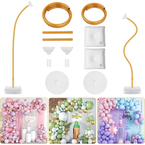 Chamvis Balloon Arch Stand, Ajustable Balloon Arch Kit Wedding Arch Frame Flower Arch Stand Half Curve Arch Backdrop Balloon Stand