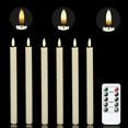 thumbnail image 1 of Chamvis Flickering Ivory Flameless LED Battery Operated Taper Plastic Candles 3D Wick Lights 6PK with Remote Control with Timer for Home Decor Halloween Christmas Wedding, 1 of 17
