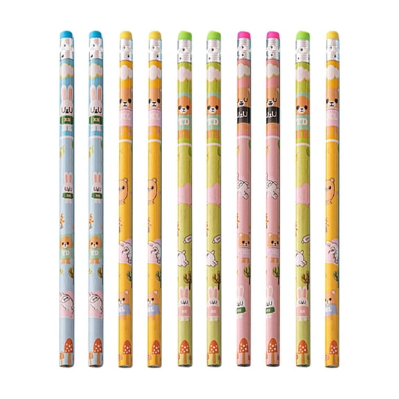 Chanana 10PCS Animals Pattern Pencils with Eraser - #2 HB Pencils, Classroom Rewards Office Supply Holiday Gift Goodie Bag Fillers Stuffers Party Favors