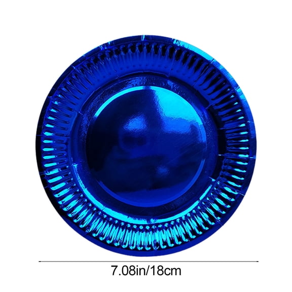 Chanana 10PCS Blue Paper Plates, Disposable Foil Blue Cake Dessert Plates Glitter Tableware Party Supplies for Dinner Wedding Anniversary Birthday Bridal Shower Decorations