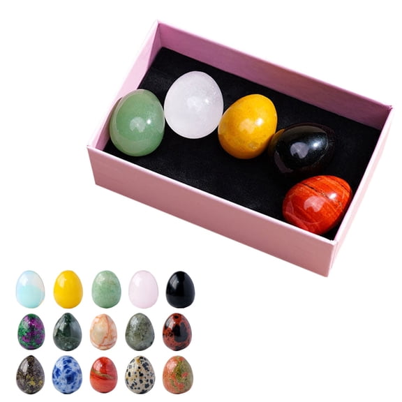Chanana 10Pcs Easter Eggs Lampwork Crystal Egg Figurine Oval Egg Ornaments Easter Basket Fillers Decorations for Home DIY Party Centerpiece Decor (Random Color)