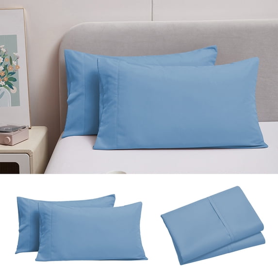 Chanana 2 Pack Brushed Microfiber Pillow Cases 20x36 Inch, Envelope Closure Shrinkage Resistant Covers - Blue Soft Bedding