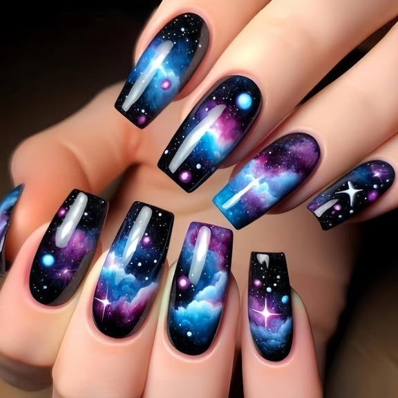 Chanana 24Pcs 4th of July Press on Nails Short Square Fireworks Fake Nails Independence Day False Nails with American Flag Eagle Star Design Acrylic Day DIY for Women Patriotic Nail Decoration