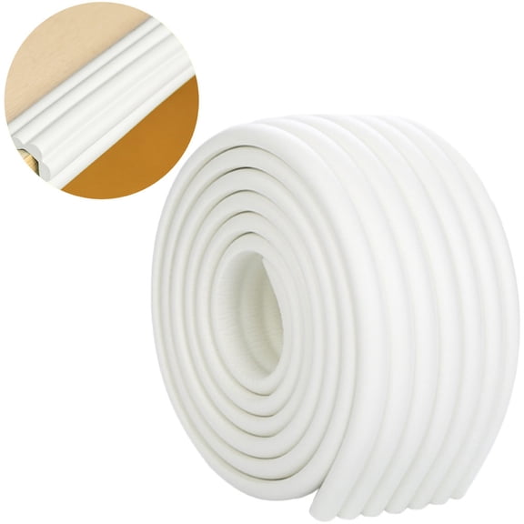 Chanana 2m Baby Proofing Corner Guard - Anti-Collision Edge Protector with Adhesive Tape for Sharp Furniture (White, 8mm Thick)