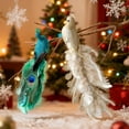 thumbnail image 1 of Chanana 2psc Christmas Green Peacock Christmas Tree Topper Ornaments Long Tail Feather Peacock Xmas Decorations Glitter Peacock Bird Clip On Ornament for Holiday Home Xmas Tree Decor, 1 of 7