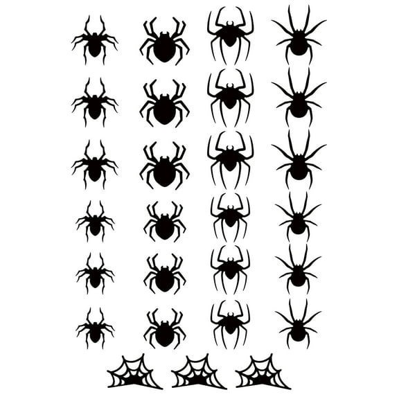Chanana 3D Spider Design LED Decoration, Halloween Spider Wall Decor, Lighted Stickers Halloween Decorations Spider Light, for Home Bar Halloweens Party (27PCS)