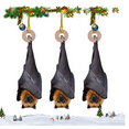thumbnail image 1 of Chanana 3PCS Bat Christmas Ornament, Realistic Hanging Bat Tree Decoration for Gothic Home Décor, Funny Halloween-Christmas Ornament for Nature & Animal Lovers, Unique Idea, 1 of 9