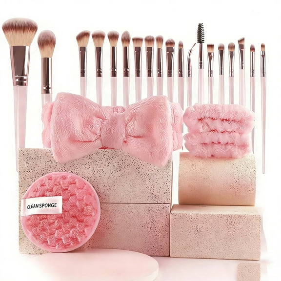 Chanana 40-Piece Makeup Brush Set Professional Makeup Brush Set for Women | Foundation Blending | Premium Beauty Tools, Sponge for Foundation, Makeup Applicators (40 Pieces - Pink)