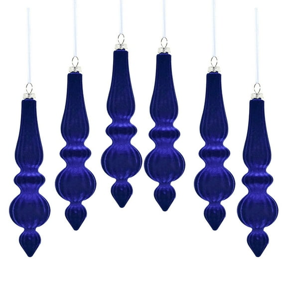 Chanana 6PCS Taper Velvet Christmas Ornaments Set, 6.7 Inch Velvet Pendant Shatterproof Christmas Ball Hanging Ornaments for Xmas Tree Decorations and Thanksgiving Party Decor