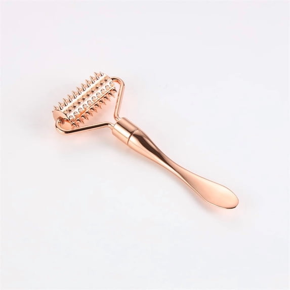 Chanana Acupressure Massage Roller for Hands and Face - Stainless Steel Face Massage Roller - Versatile Face Massager for Deep Massage Against Tension, (1PCS Rose Gold)