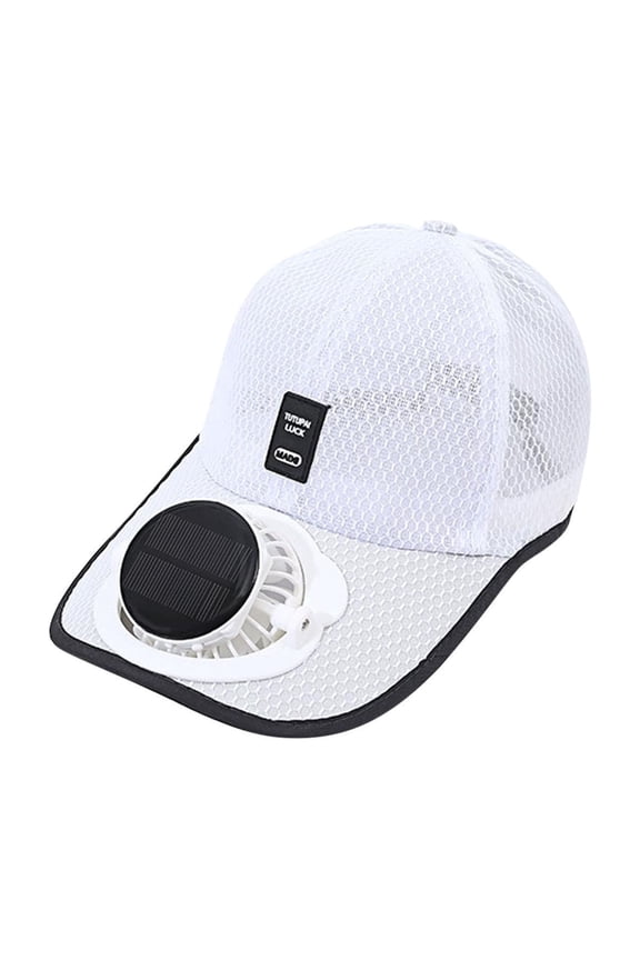 Adults Mesh Baseball Cap Fishing Beach Hats with Solar Fan, Summer UV Protection Sun Hat, Solar Powered/USB Charging Sunhat