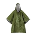 thumbnail image 1 of Chanana Aluminum Foil Raincoat Thickened Emergency Rain Poncho, Thermal Poncho Survival Blankets Reusable Survival Ponchos for Camping, Hiking, Green, 1 of 6