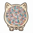 thumbnail image 1 of Chanana Cat Shaped Puzzle | 135-piece Colored Cat Shaped Wooden Jigsaw Puzzle | Framed by Adorable Cats Outline Puzzles | Animal Cats Wooden Puzzles Pieces Decor for Cat Lovers | Home Decor & Gift, 1 of 9