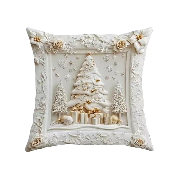 Chanana Christmas Cushion Covers Set, 2026 New Funny Snowman Christmas Tree Pillow Cases Christmas Pillow Cover, Upgrade Comfy Xmas Santa Claus Trees Pillow Cases 18x18'' for Home Living Room
