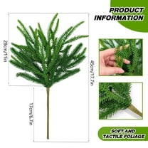 Chanana Christmas Norfolk Pine Stems,Real Touch 18" Artificial Norfolk Pine Branches Decorations,Norfolk Pine Stems for Xmas DIY Crafts Garland Wreath Stems Christmas Decorations Indoor