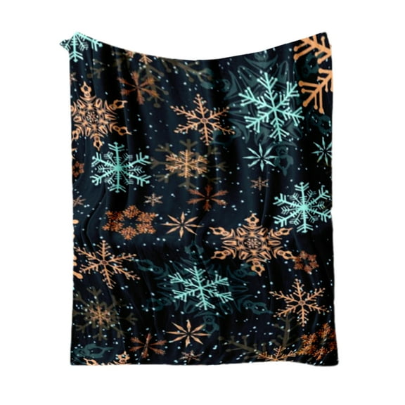 Chanana Christmas Throw Blanket, Winter Snowman Snowflake Christmas Tree Fleece Blanket, Xmas Trees Soft Plush Warm Cabin Throw for Couch Sofa Bed Decor 39.3" x 27.5"