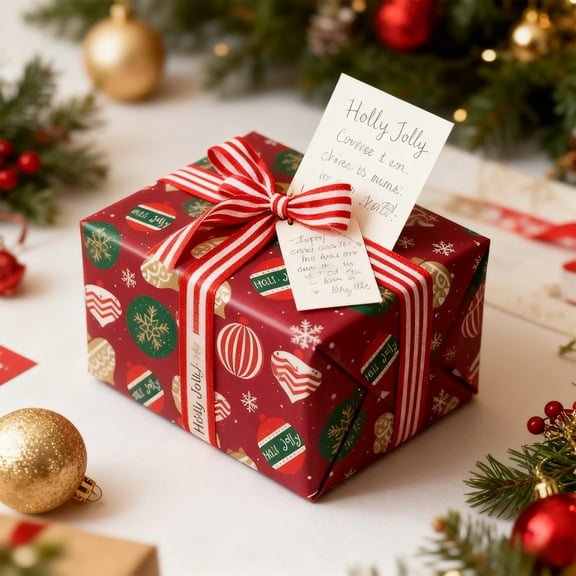 Chanana Christmas Wrapping Papers - Waterproof Snowflake Wrapping Paper DIY Crafts Gift Wrapping Paper, for Holiday, Party,Celebration, New Year, 19.7"X27.6"