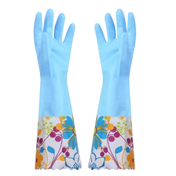 Chanana Cotton-Lined Cleaning Gloves – Long Cuff, Anti-Slip Grip for Dishwashing & Laundry