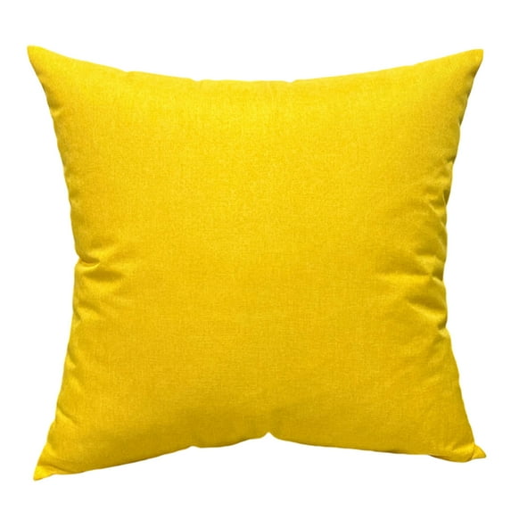 Chanana Cotton Linen Soft Soild Decorative Square Throw Pillow Set, Soft Cushion for Sofa Bedroom Bar Coffee Shop Play Room 17.7 x 17.7 Inch, Yellow (Including Pillow Core)