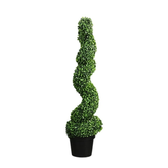 Chanana Faux Boxwood Spiral Topiary Trees Christmas Tree - 39.4"Tall - Planter Included - Artificial Plants for Indoors or Outdoors - Realistic Dense Green Leaves with UV and Weather Protection
