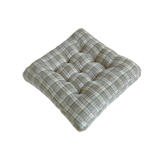 Chanana Green Vintage Buffalo Check Chair Seat Cushions for Kitchen Dining Room Chairs Farmhouse Tartan Plaid Soft and Comfortable Square Chair Cushion 15.7”x15.7”