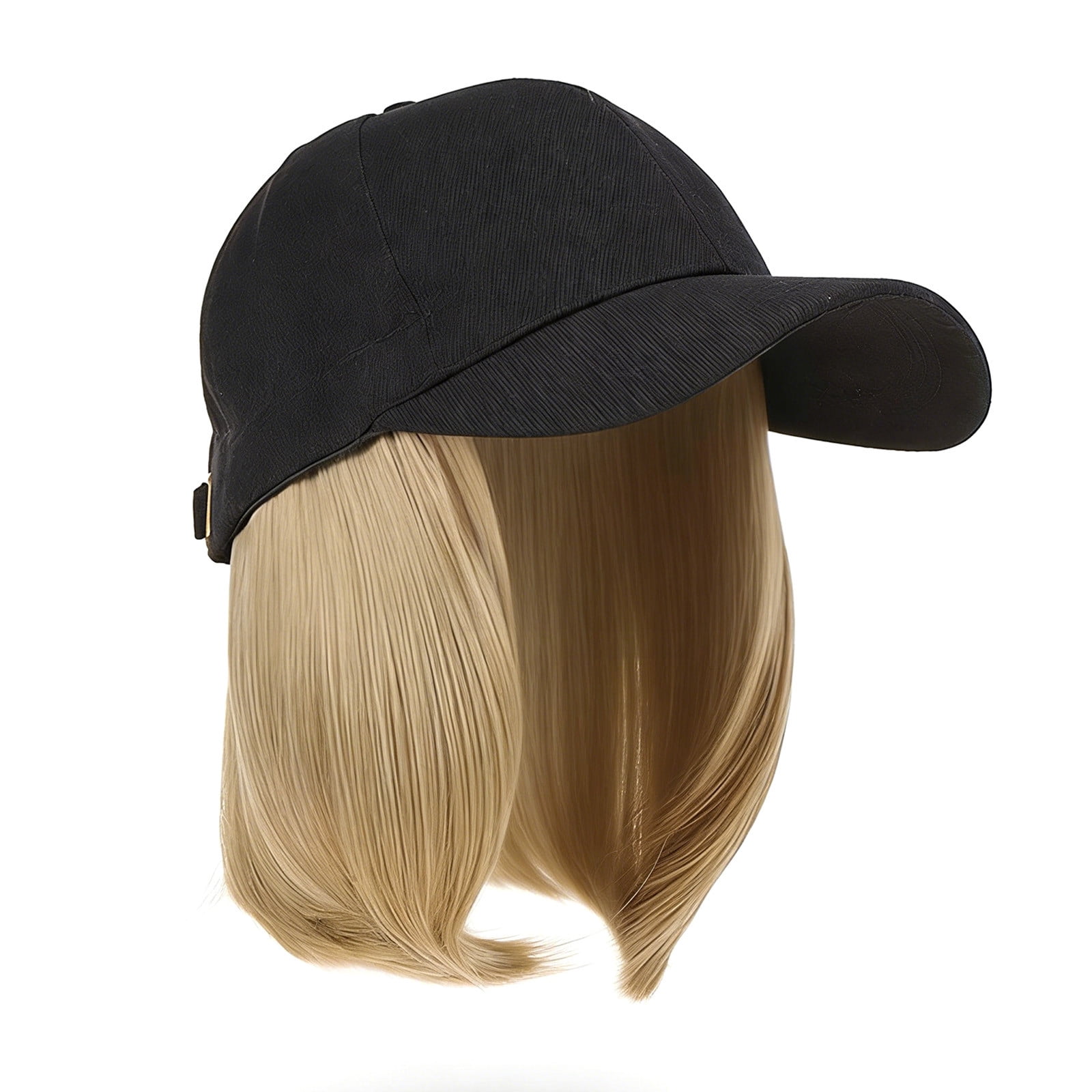 Hat Wig Women Baseball Cap with Hair Attached Short Wave Synthetic Adjustable Amazon.com : Hat Wigs for Women Baseball Cap with Hair  main image 2