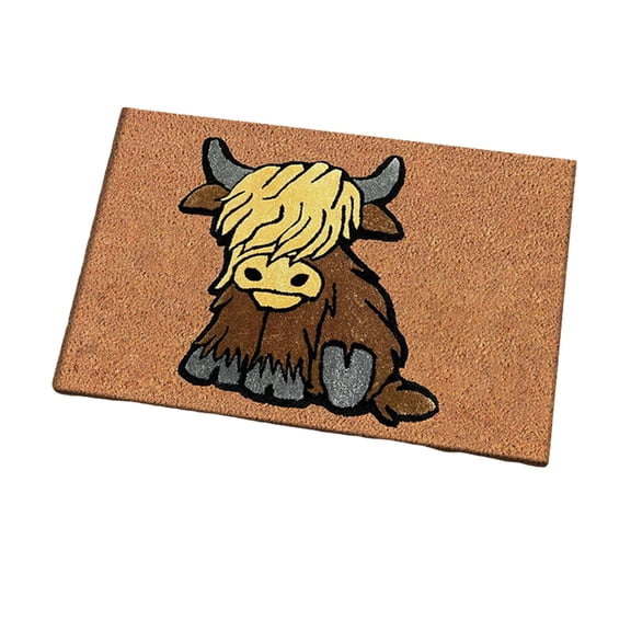 Chanana Highland Cow Tufted Rug Cattle Bath Mat Gift, Western Cow Bath Rug Non Slip Washable Fluffy Floor Carpet Mat for Kitchen Bedroom Farmhouse Home Decor