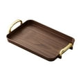 thumbnail image 1 of Chanana Imitation Wooden Serving Tray with Gold Handles, Food Tray for Breakfast, Coffee Table, Dinner & Bar, Decorative Tray for Kitchen, Bedroom, 1 of 6