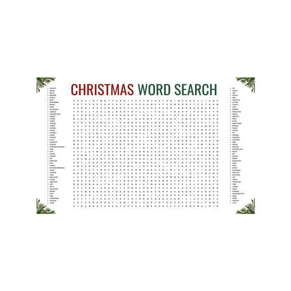 Chanana Jumbo Christmas Word Search Poster 31.5"x19.7" – Giant Holiday Wall Puzzle Game for Family, Christmas Activity Poster for Home & Party Decor
