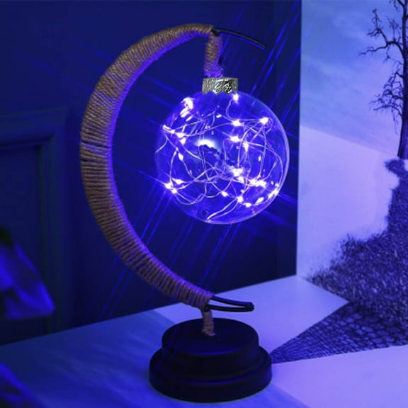 Chanana LED Decorative lamp Table lamp 3D Magic Moonlight Wrought Iron Night Light Christmas Home Decoration Birthday Gift USB Power Supply 5.1 * 11 inches, Blue