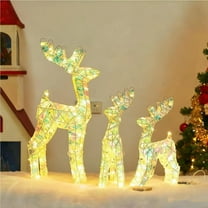 Chanana Lighted Christmas Decoration Deer, Light up Christmas Decor Reindeer Family for Indoor Outdoor Front Yard Porch with LED Lights (60cm)