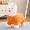 thumbnail image 1 of Chanana Llama-Shaped Footstool with Fleece Cover, Kids Seat/Footrest for Living Room, Orange, 1 of 9