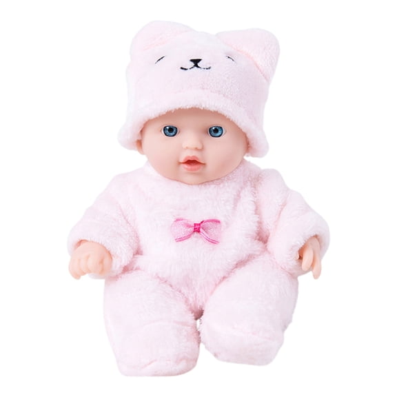 Chanana Newborn Baby Boy Doll Realistic Silicone Vinyl 10 inch Soft Body Lifelike Doll Gift Set for Ages 3+ (Open Eyes Pink boy)