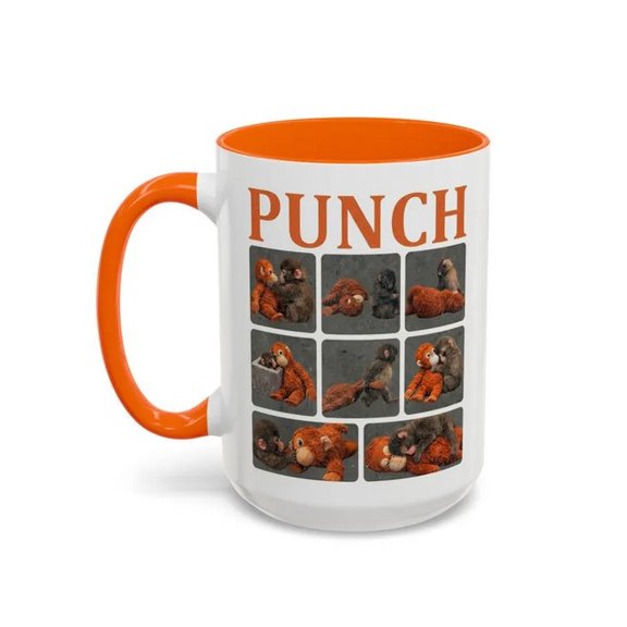 Chanana Punch Monkey Ceramic Coffee Mug – Cute Monkey Cup for Home Office, Microwave Safe Large Capacity Tea Mug, Animal Lover Gift